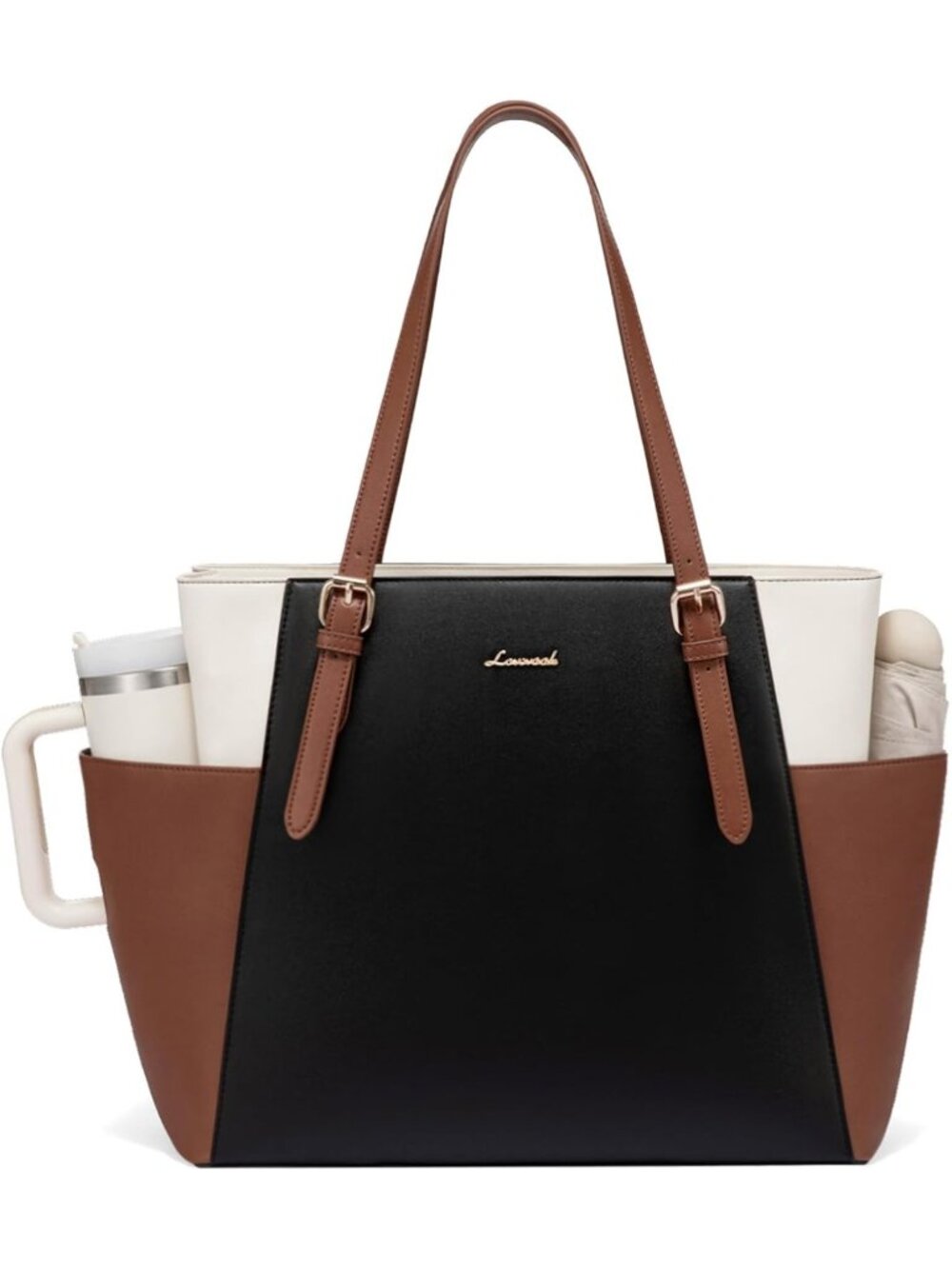 Stylish Leather Laptop Tote Bag for Women | Work & Travel Computer Briefcase